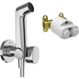 Hansgrohe Комплект хигиеничен душ с вграден корпус Hansgrohe Bidette S EcoSmart, 1 струя, гланциран хром (29232000+29235180)