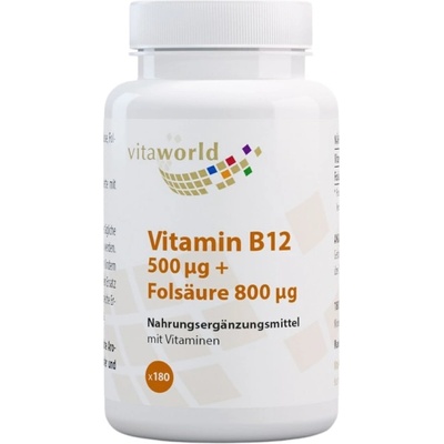 vitaworld Vitamin B12 500 mcg + Folsäure 800 mcg [180 Таблетки]