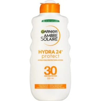 Garnier Ambre Solaire Hydra 24H Protect SPF30 водоустойчив слънцезащитен лосион с хидратиращ ефект 200 ml