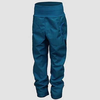 Šijeme srdcem Dětské softshellové kalhoty s fleecem petrolejové