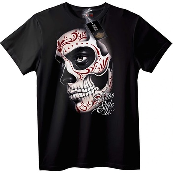 NOONEBRAND Тениска Черепи в Татуировков Стил - 2XL, White