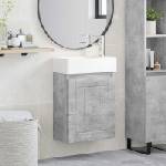 vidaXL Мивка за баня със смесител Бетонно сиво 45, 5 x 25, 5 x 84 см (889494)