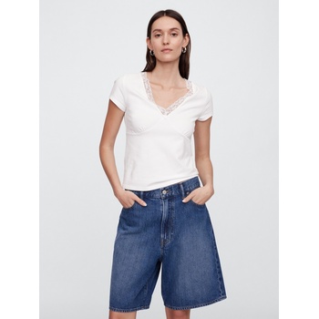 GAP Тениска с дантела GAP GAP | Byal | ЖЕНИ | XXS