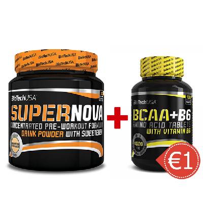 Akciový balíček BioTech USA - SuperNova 282g + BCAA+B6 100tbl