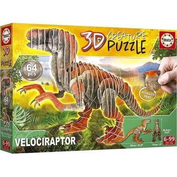 EDUCA 3D puzzle Velociraptor 64 ks