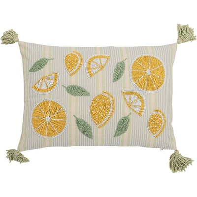 Bloomingville Памучна декоративна възглавница 35x50 cm Lemon - Bloomingville (82066557)