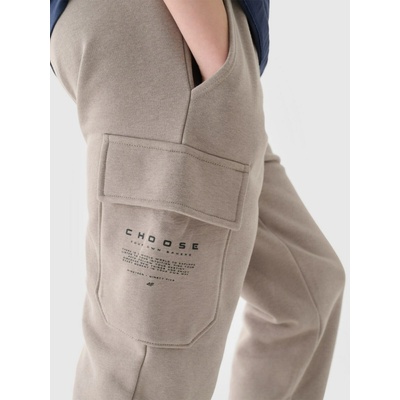 4F Chlapčenské tepláky TTROM760 Svetlosivá