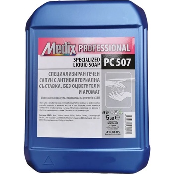 MEDIX professional специализиран течен сапун с антибактериална съставка, Без оцветители и аромати, РС 507, 5 литра