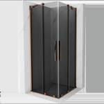 Mexen Velar Duo плъзгаща се душ кабина 90 x 90 см, графит, розово злато - 871-090-090-42-60 (871-090-090-42-60)