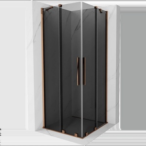 Mexen Velar Duo плъзгаща се душ кабина 90 x 90 см, графит, розово злато - 871-090-090-42-60 (871-090-090-42-60)