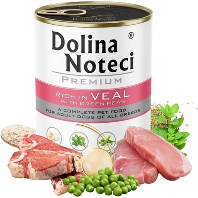 Dolina Noteci Premium bohatá na telecí s zeleným hráškem 800 g