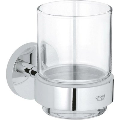 GROHE QuickFix Start - Pohárik na kefky a pastu, s držiakom, sklo/chróm 41194000