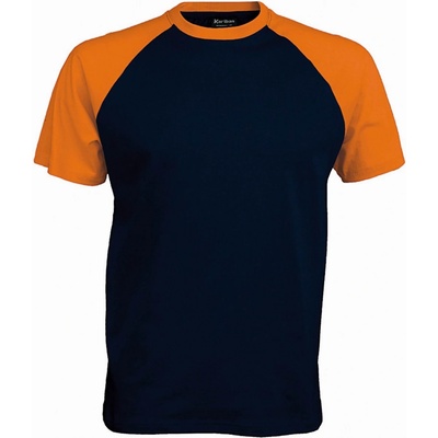 Kariban Vintage Base Ball K330 pánske tričko navy/orange