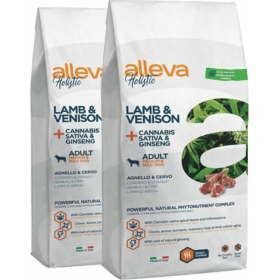 Alleva Holistic Adult Medium & Maxi Lamb & Venison 2 x 12 kg