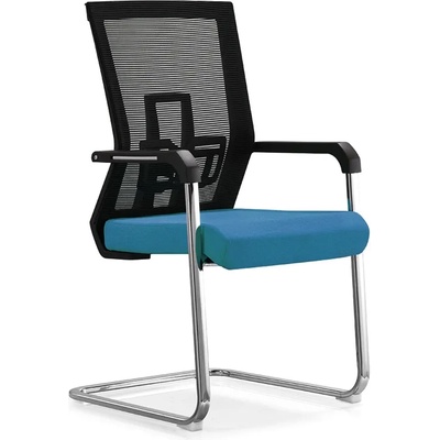 RFG Посетителски стол Lucca M, дамаска и меш, синя седалка, черна облегалка (O4010100233)