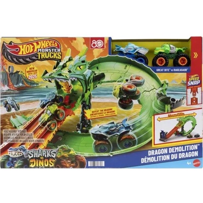Mattel Hot Wheels: Monster Trucks Писта „Драконово състезание (JFR06)