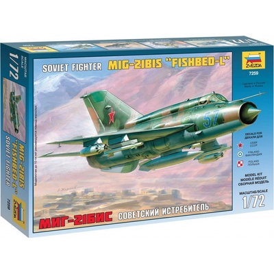 Zvezda Model Kit letadlo 7259 MIG-21 BIS Soviet Fighter 32-7259 1:72