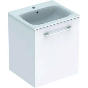 Geberit Selnova Square - Шкафче за умивалник 64x54x48 см, с умивалник, 1 врата, лъскаво бяло 501.248. 00.1 (501.248.00.1)