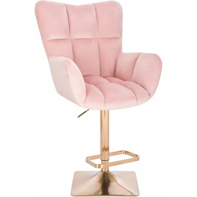 LuxuryForm Design Aurora Velur na zlatej hranatej podstave svetlo ružové