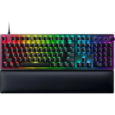 Huntsman V2, Optical Gaming Keyboard with Near-zero Input Latency (Clicky Optical Switch), US Layout, Doubleshot PBT Keycaps, Sound Dampening Foam, Razer Chroma RGB, Up to 8000Hz polling rate, Aluminum matte top plate (RZ03-03930300-R3M1)