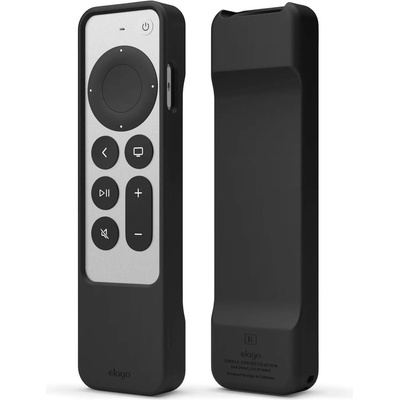 elago R1 Intelli Case - удароустойчив силиконов калъф за Apple TV Siri Remote (2021) (черен)