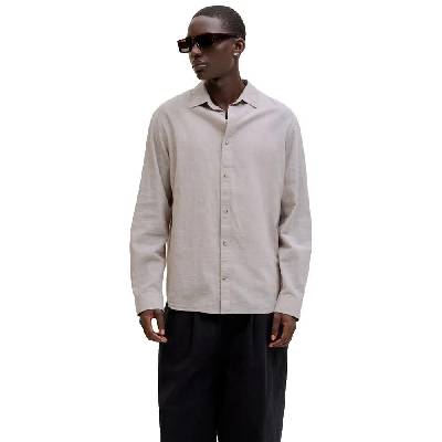 Риза с дълъг ръкав Jack & jones Esummer Linen Blend long sleeve shirt - Grey (String)