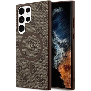 GUESS Кейс Guess 4G Collection Leather Metal Logo MagSafe за Samsung Galaxy S24 Ultra, кафяв (GUE003634-0)