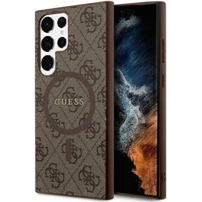 GUESS Кейс Guess 4G Collection Leather Metal Logo MagSafe за Samsung Galaxy S24 Ultra, кафяв (GUE003634-0)