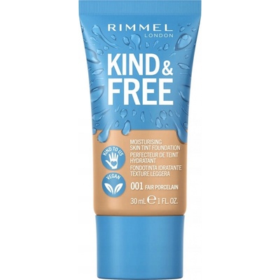 Rimmel Kind & Free ľahký hydratačný make-up 001 Fair Porcelain 30 ml