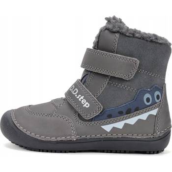 Barefoot dětské boty zimní boty pro děti w063-52415 dark grey