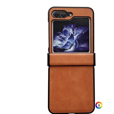 Samsung Galaxy Z Flip5 Crazy Horse Texture Удароустойчив Калъф и Протектор