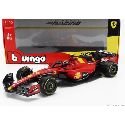 Bburago Ferrari F1 Sf-23 Team Scuderia Ferrari N 55 Pole Position 3rd Monza Italy Gp 2023 Carlos Sainz Červená Černá Žlutá 1:18