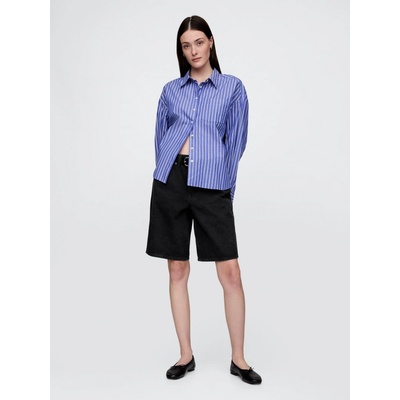 GAP 736867-00 džínové kraťasy Mid Rise Longline černá