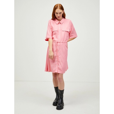 VERO MODA Розова рокля с ленена риза VERO MODA Haf Vero Moda | Rozov | ЖЕНИ | S