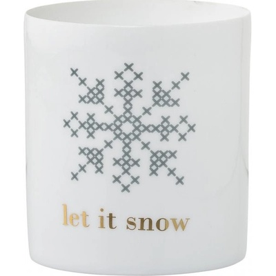 Porcelánový svícen Let It Snow 9 cm Bloomingville