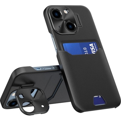 HQWear Кейс с отделение за карти HQWear Leather Stand Case за Samsung Galaxy S23, със стойка, черен (5907769353499)