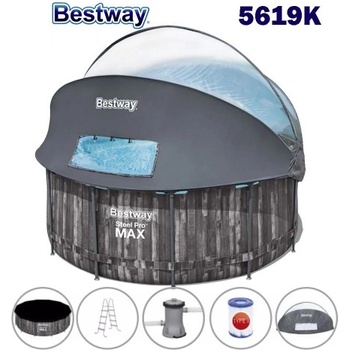 Image 1 of Bestway Басейн с метална конструкция и сенник, Bestway 5619K Steel Pro Max, 366x122см, с филтърна помпа, стълба и покривало (5619K Steel Pro Max)