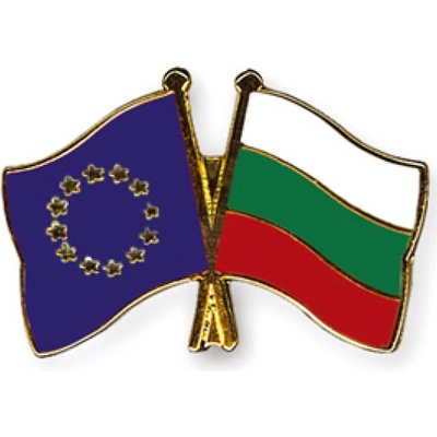 Odznak (pins) 22mm vlajka EU + Bulharsko - barevný
