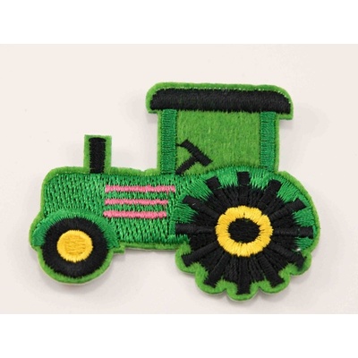 Nažehľovacia záplata - Traktor 4,5 cm x 5,5 cm - VIAC FAREBNÝCH VARIANT zelená