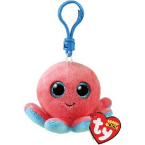 Ty Beanie Baby Keychain Bag Clip Sheldon Pink Octobus 8.5cm (1607-35255)
