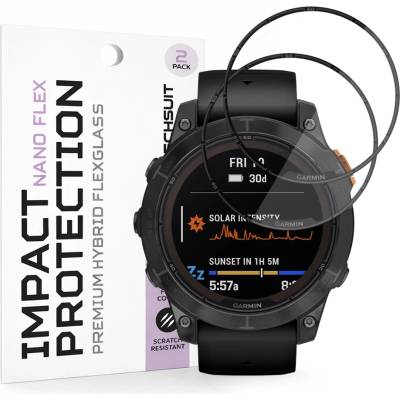 Techsuit Протектор за Garmin Fenix 7 Pro Solar - Nano Flex (2 pack) - Techsuit - Черен