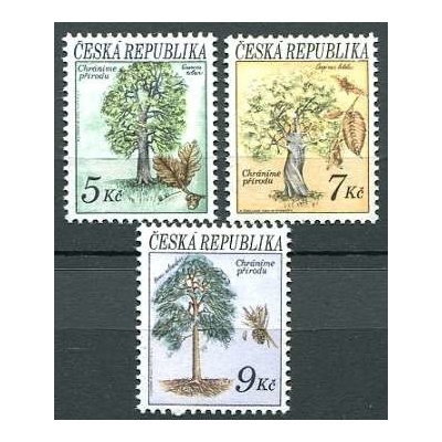 Česká pošta (1993) Pof. 23 - 25 ** - Česká republika - Ochrana přírody - stromy
