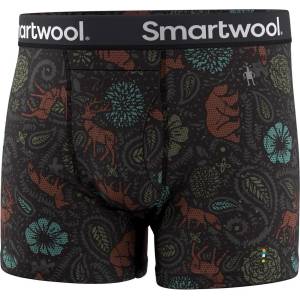 Smartwool Мъжко мериносово термобельо Smartwool Merino Print Boxer Brief Boxed Merino base layer - Black Paisley (015-1637-1112)