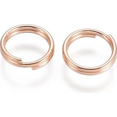 Rozdělovací kroužek z nerezové oceli - růžově zlatý - Ø 7 x 0,7 mm - 1 ks