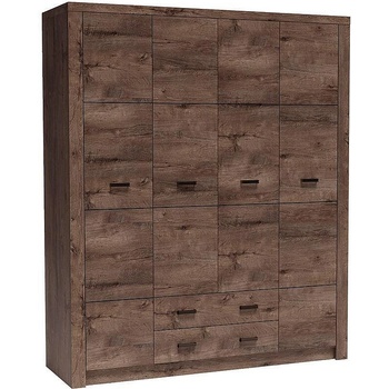 Jarstol Четирикрилен гардероб с чемеджета indianapolis i-18 тъмна пепел