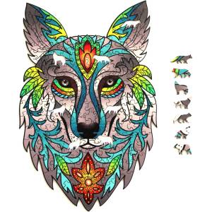 Eureka - Puzzle Wooden colored wolf - 180 piese