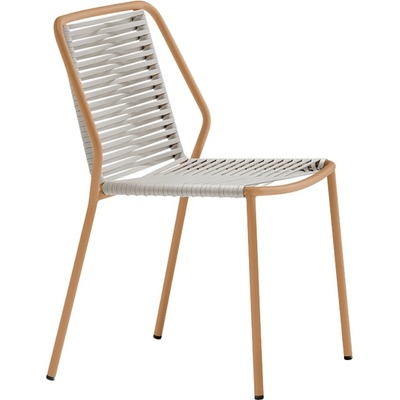 Pedrali Hnědá zahradní židle Philía 3900 s béžovým výpletem