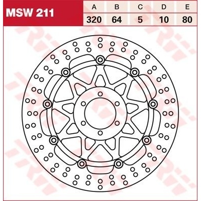 TRW MSW211 brzdový kotouč, přední BENELLI TNT 1130CENTURY RACER rok 11-12