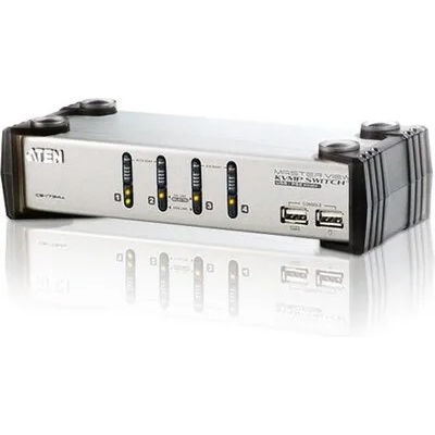 ATEN KVMP превключвател, ATEN CS1734A, 4-портов, PS/2-USB, VGA/Audio (ATEN-CS1734AC-AT)
