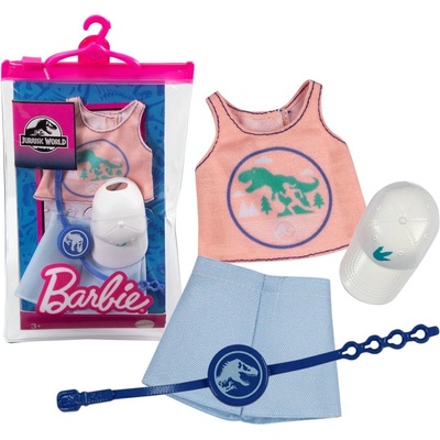 Barbie obleček s doplňky v praktickém balení Jurský svět GRD46
